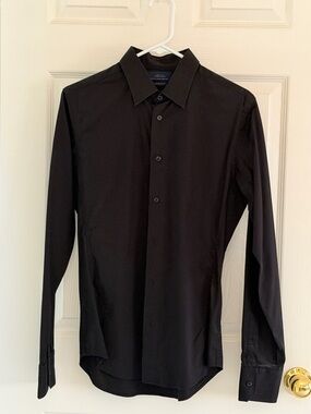 Zara Men's Black Long-Sleeve Dress Shirt
